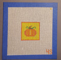 Fall Pumpkin Hand‑Painted Needlepoint Canvas, 14 mesh