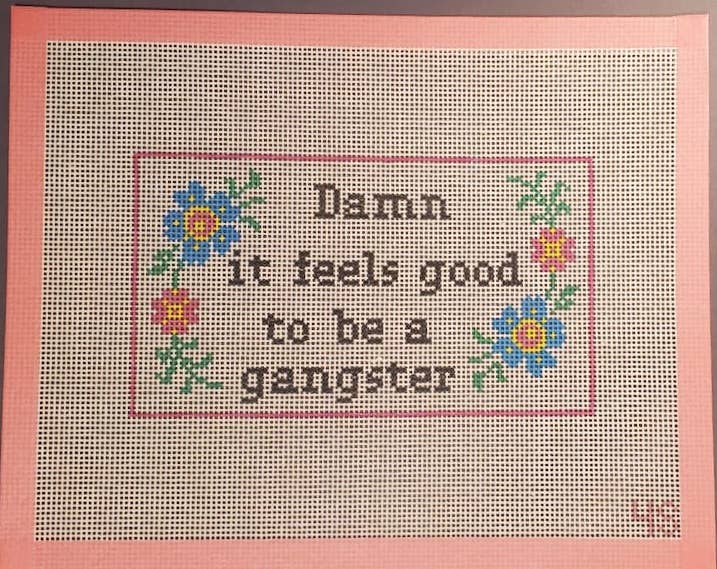 Needlepoint Subversive series Gangster hand painted canvas