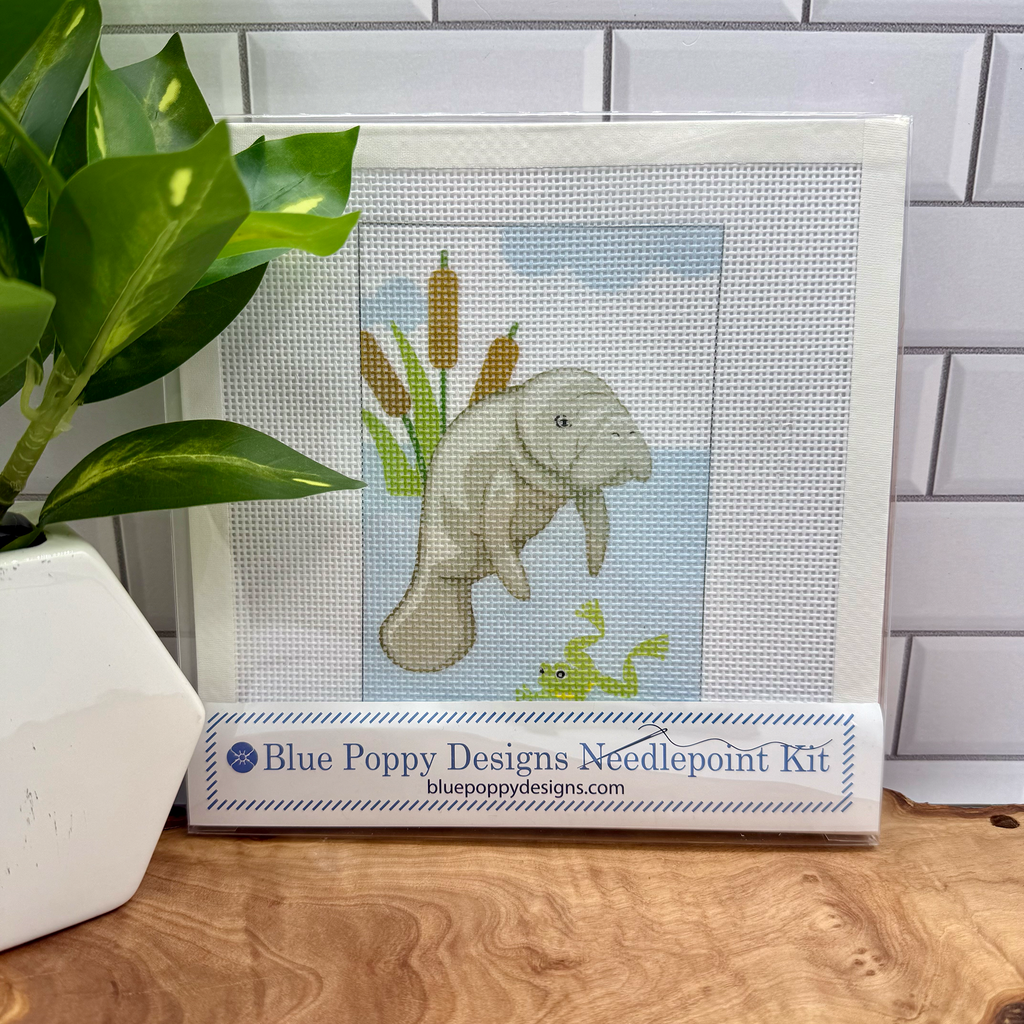 Manatee (with frog) Needlepoint Design