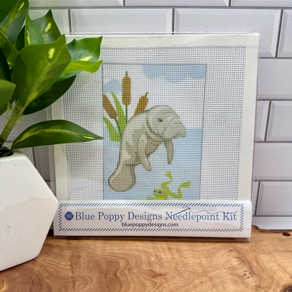 Manatee (with frog) Needlepoint Design