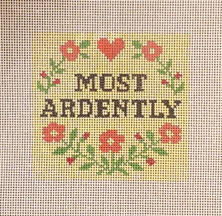 Needlepoint canvas Pride Prejudice Most Ardently